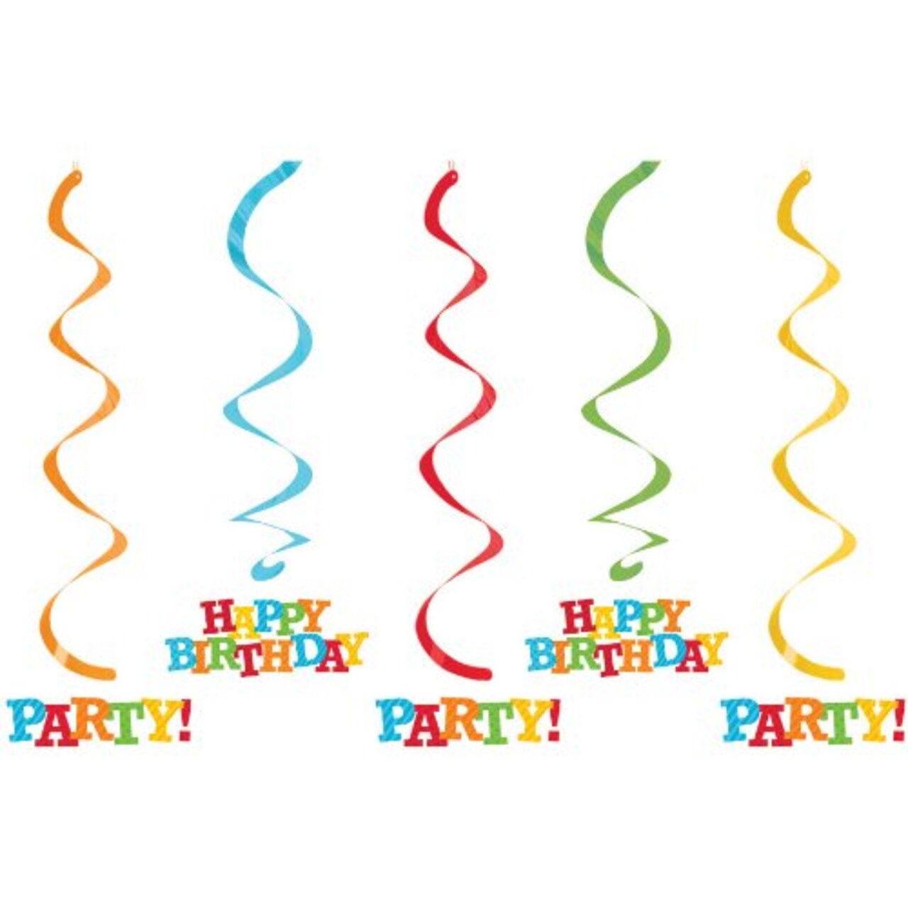Party Central Happy Birthday Danglers Hanging Party Decorations - 25" - Club Pack of 30